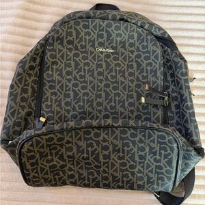 Calvin Klein Navy and Gold Monogram Backpack